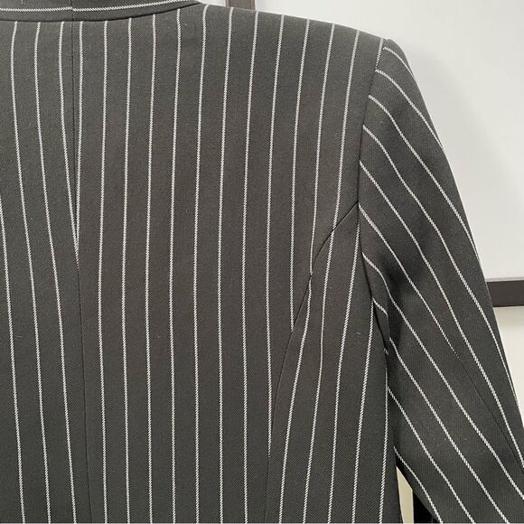 𝅺[4] Vera Moda Black & White Pinstriped Structured Blazer Women’s Career Wear - Picture 6 of 13